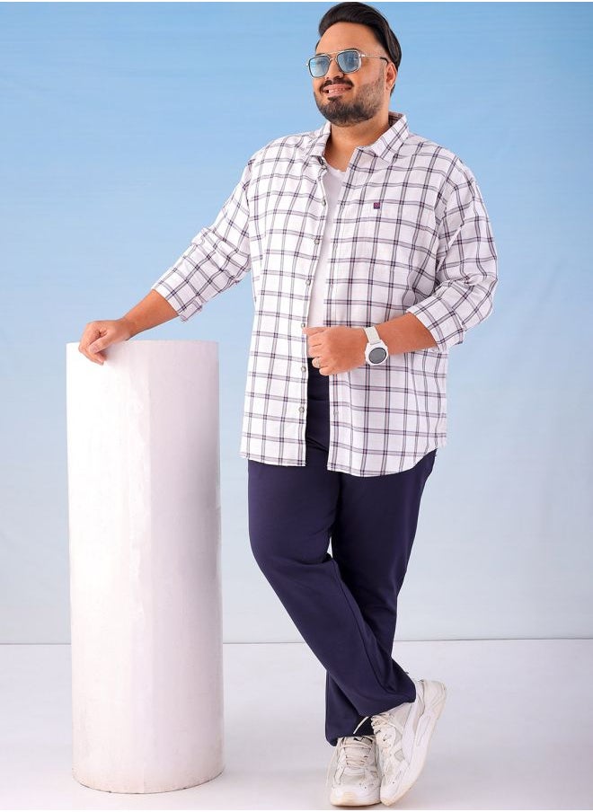 Men Plus Size Regular Fit Self Design Mid-Rise Stretchable Chino Joggers