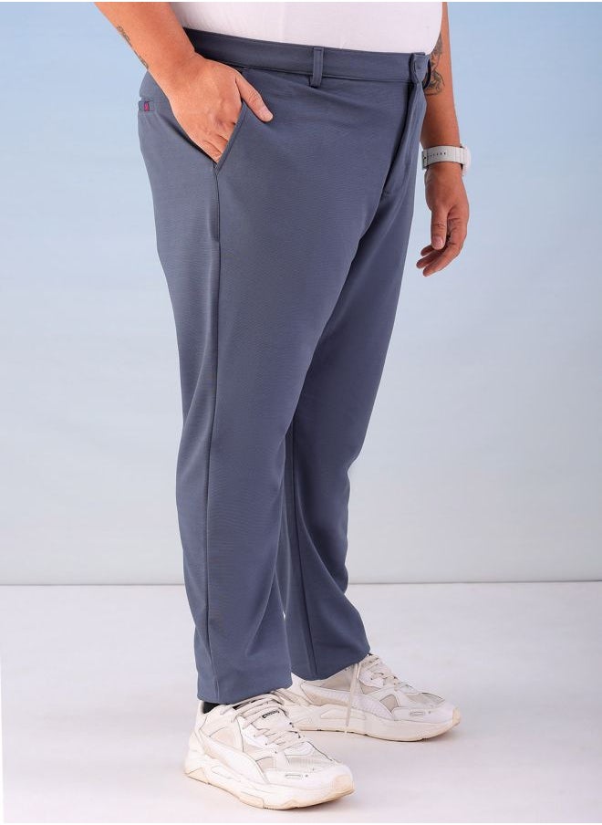 Men Plus Size Regular Fit Self Design Mid-Rise Stretchable Chino Joggers