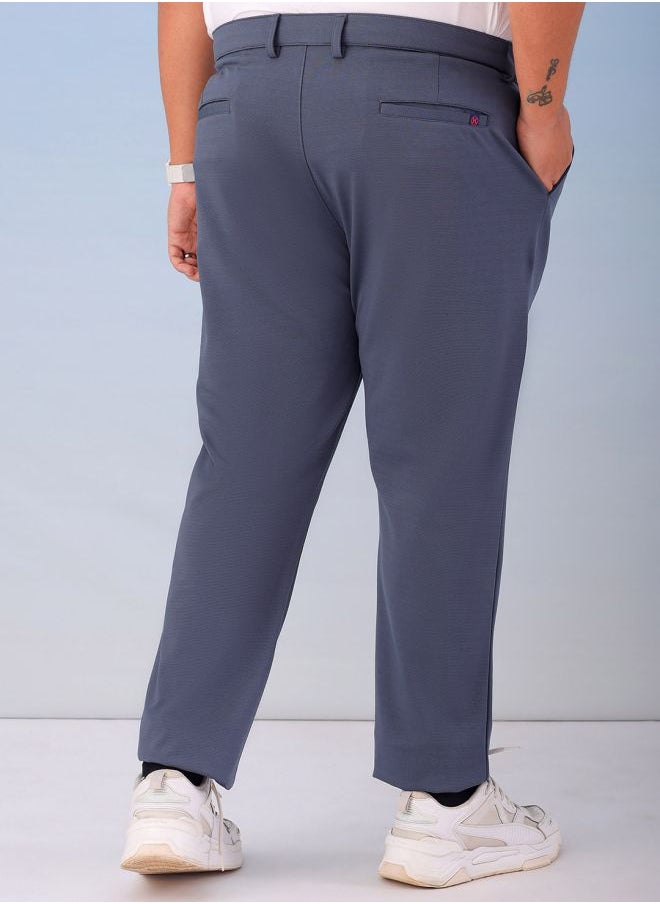 Men Plus Size Regular Fit Self Design Mid-Rise Stretchable Chino Joggers