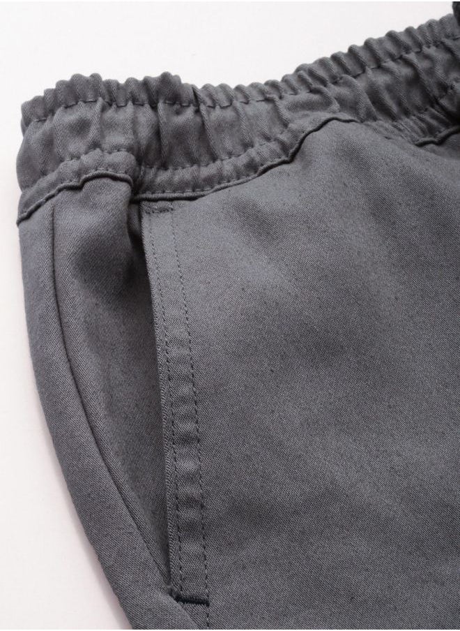 Men Slim Fit Solid Mid-Rise Stretchable Chino Joggers