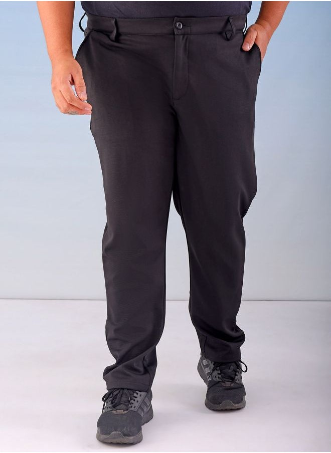 Men Plus Size Regular Fit Self Design Mid-Rise Stretchable Chino Joggers