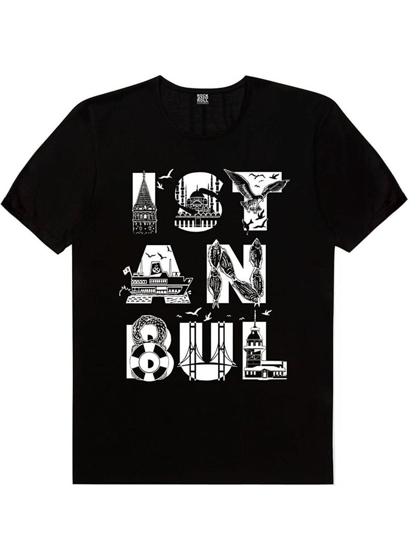Istanbul Bicycle White, Turkey Crescent Star White, Istanbul Letters Black Men's 3-Piece Eco Pack T-Shirt