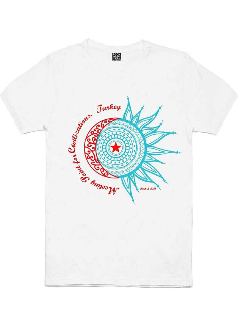 Istanbul Bicycle White, Turkey Crescent Star White, Istanbul Letters Black Men's 3-Piece Eco Pack T-Shirt