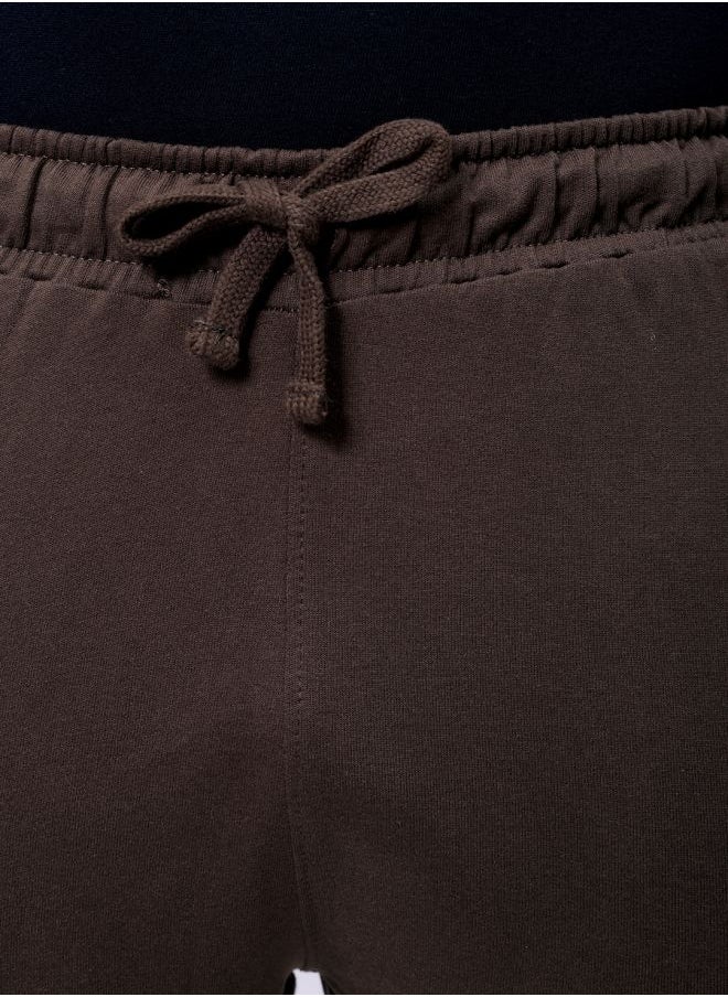 Men Slim Fit Solid Mid-Rise Stretchable Knitted Jogger Trousers