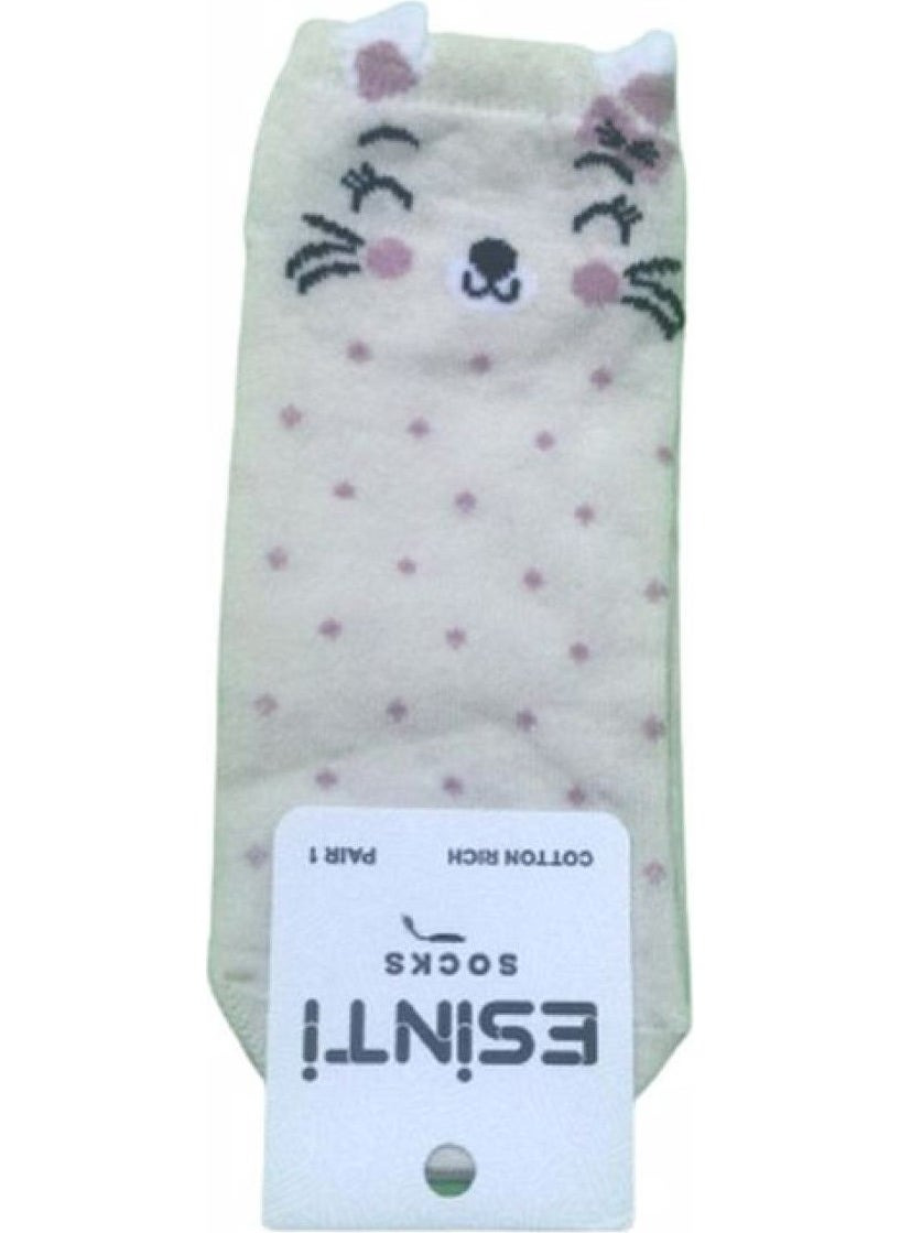 6 Pairs of Cat Patterned Booties Socks