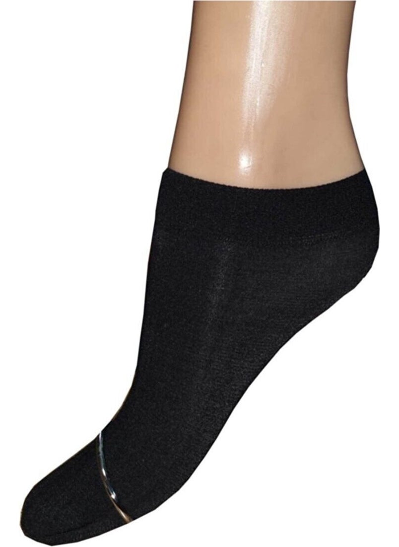 6 Pieces Black Color Micro 50 Soft Booties Socks