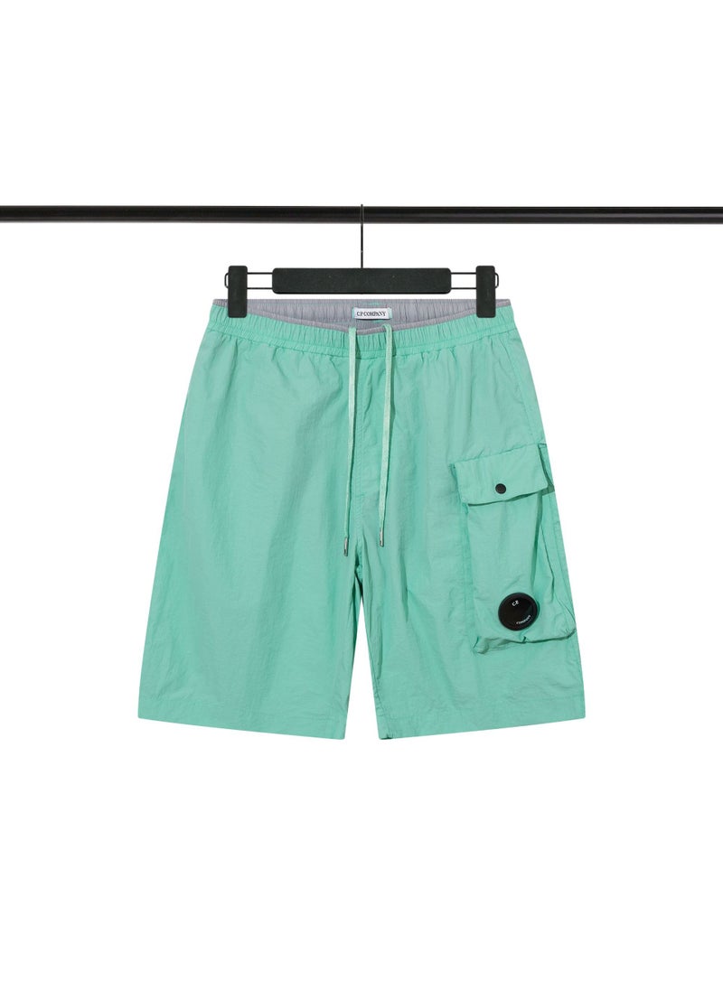 Summer Streetwear Dual-Pocket Waterproof Shorts Army Green