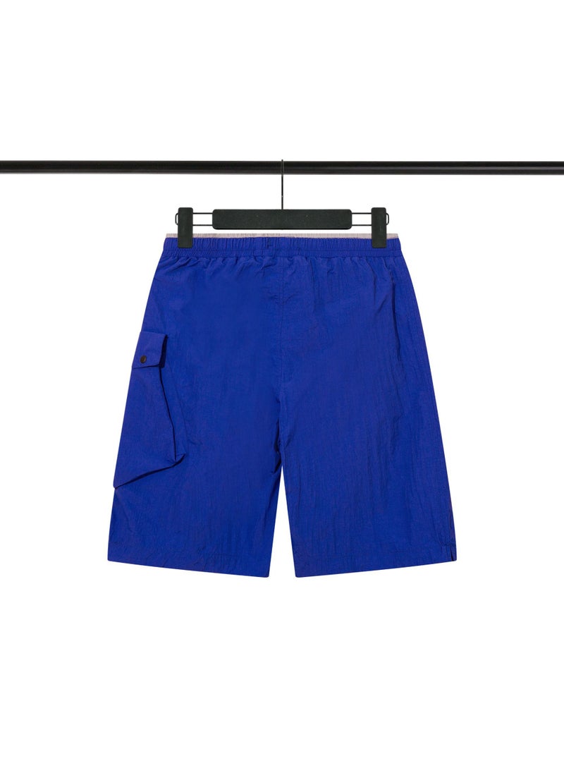 Summer Streetwear Dual-Pocket Waterproof Shorts Colorful blue