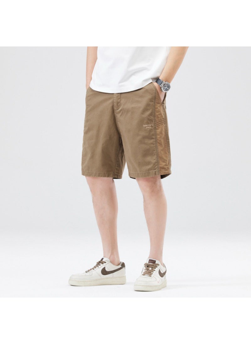 2024 Summer New Mens Shorts Trendy American Style Casual Versatile Outdoor Vintage Work Pants Loose Fit Chinese Made Camel
