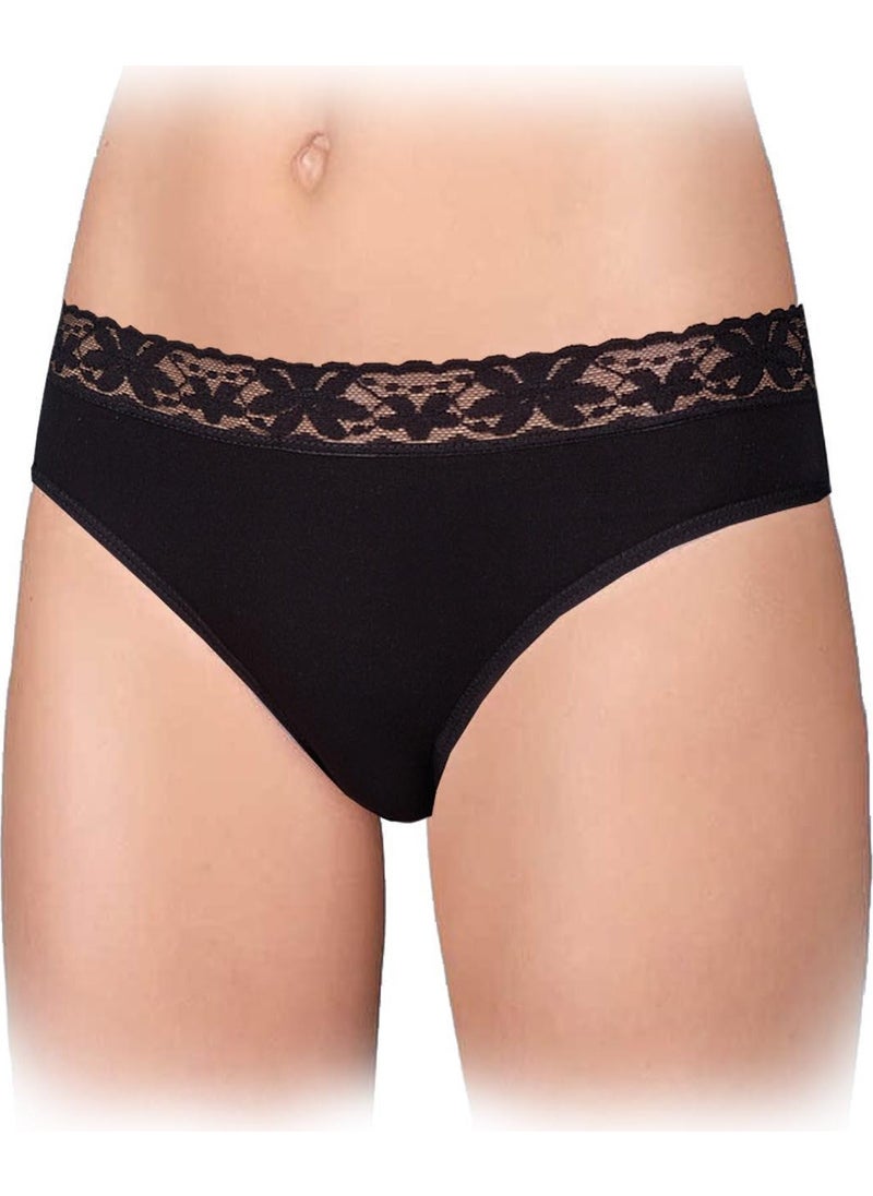 2080 Women's Single Jersey Lycra Lace 6-Piece Slip Panties