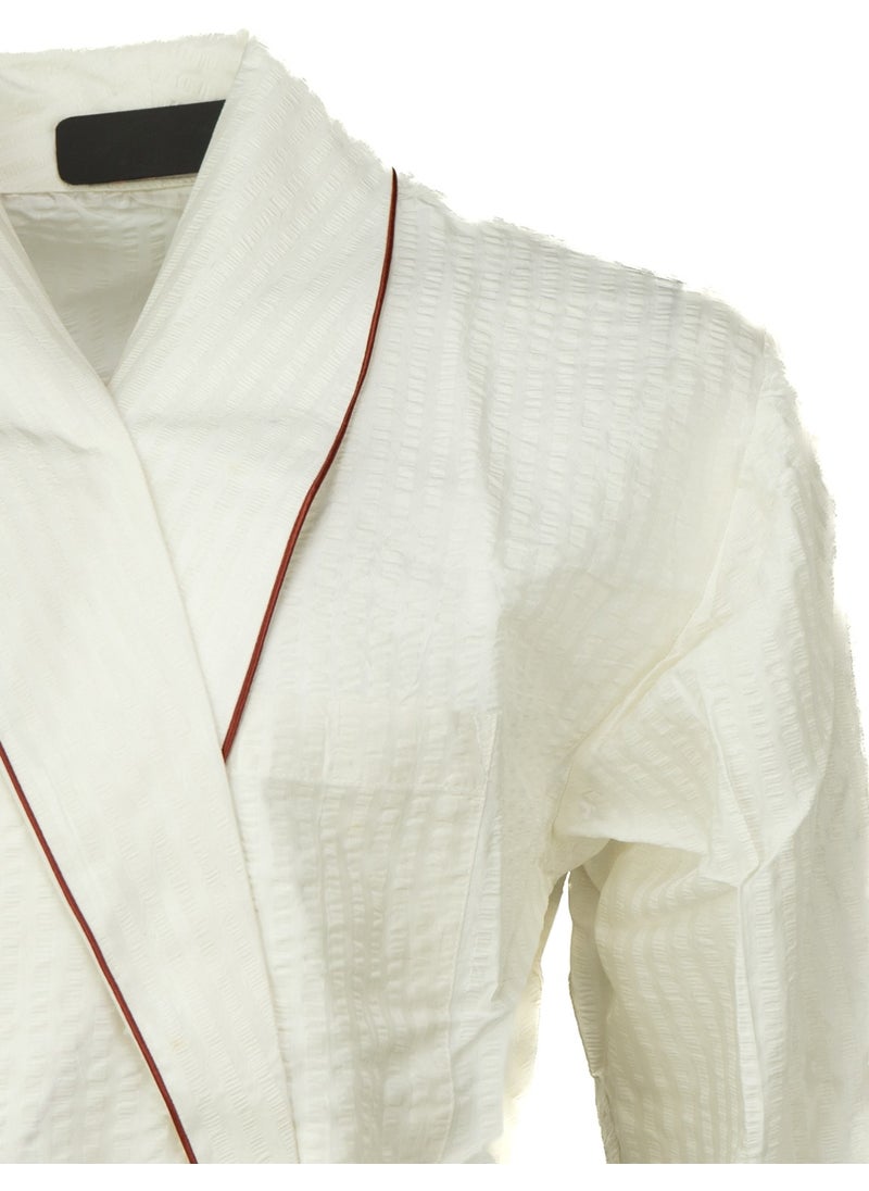 Men's Classic Model Robe Premium Cotton Woven Classic Robe Pocket Comfort Full Pattern