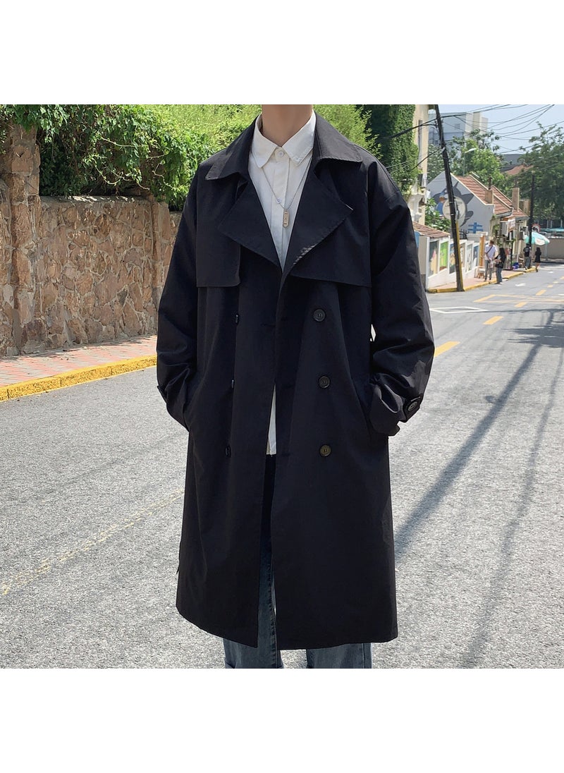 Trendy Loose Fit Men’s Outerwear Black