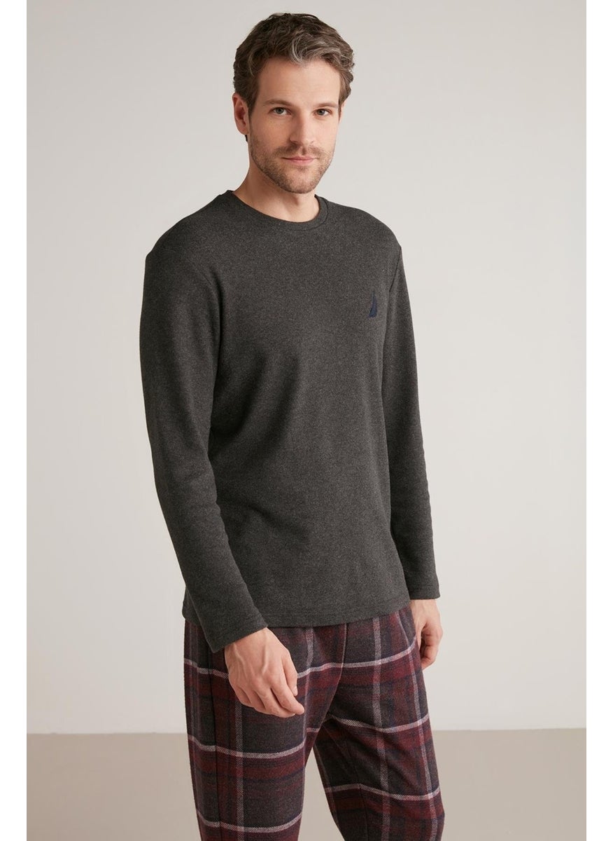 Long Sleeve Plaid Men's Pajama Set M612