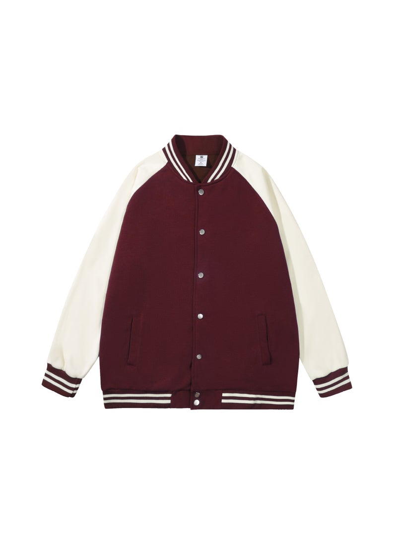 Unisex Baseball Jacket Casual Custom Logo Mocha