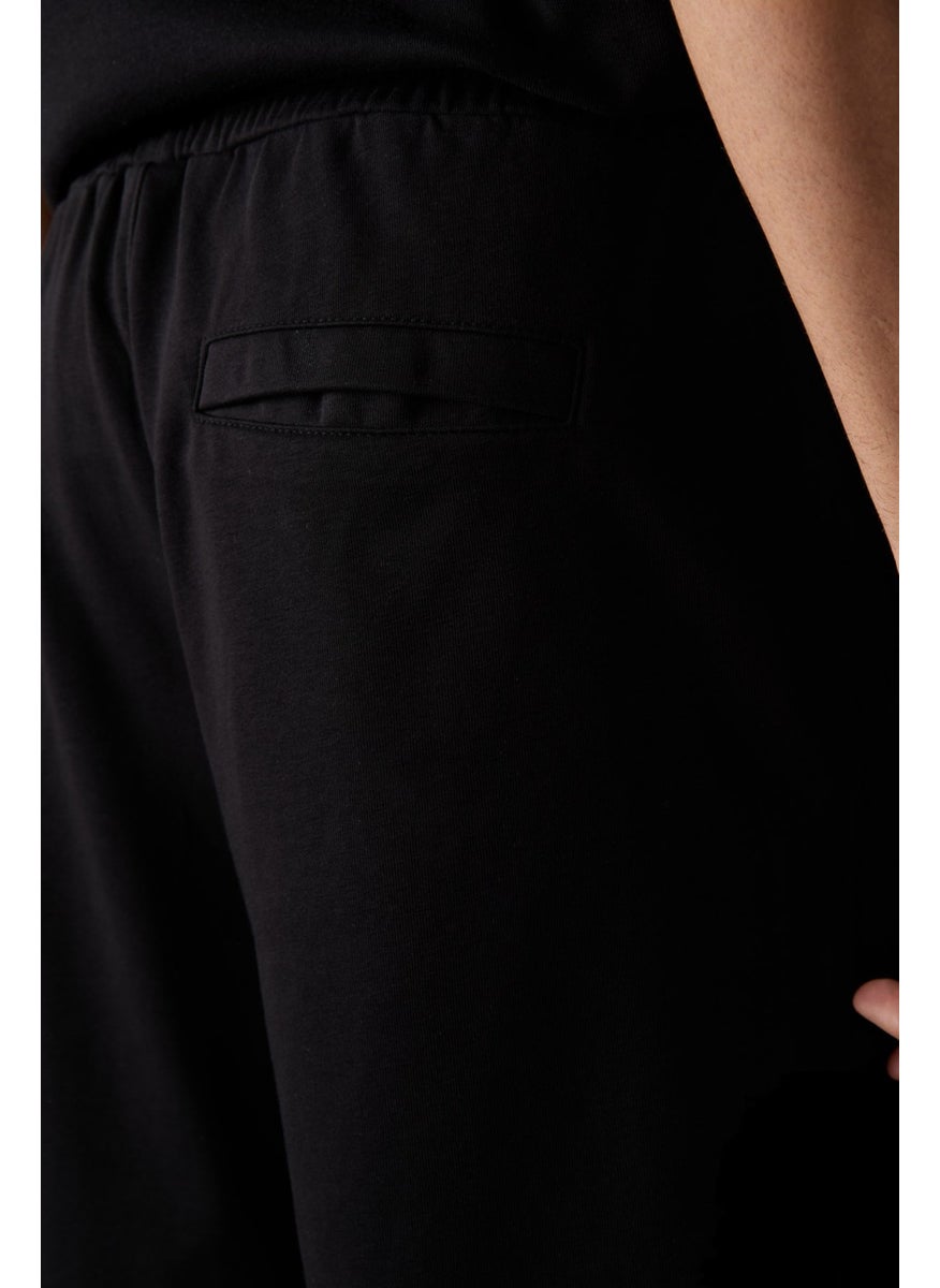 Black Cotton Thick Soft Texture Comfort Fit Basic Men's Shorts - 81261