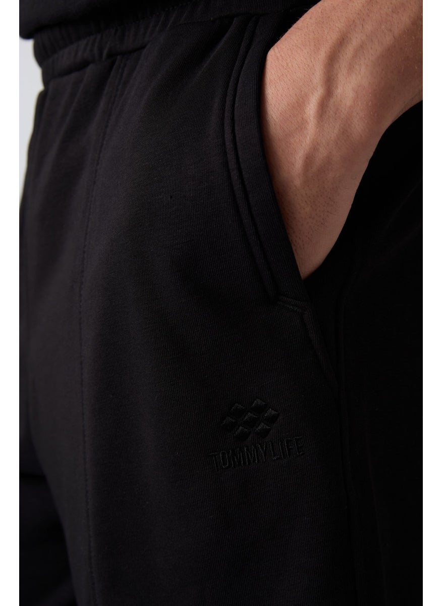 Black Cotton Thick Soft Texture Comfort Fit Basic Men's Shorts - 81261