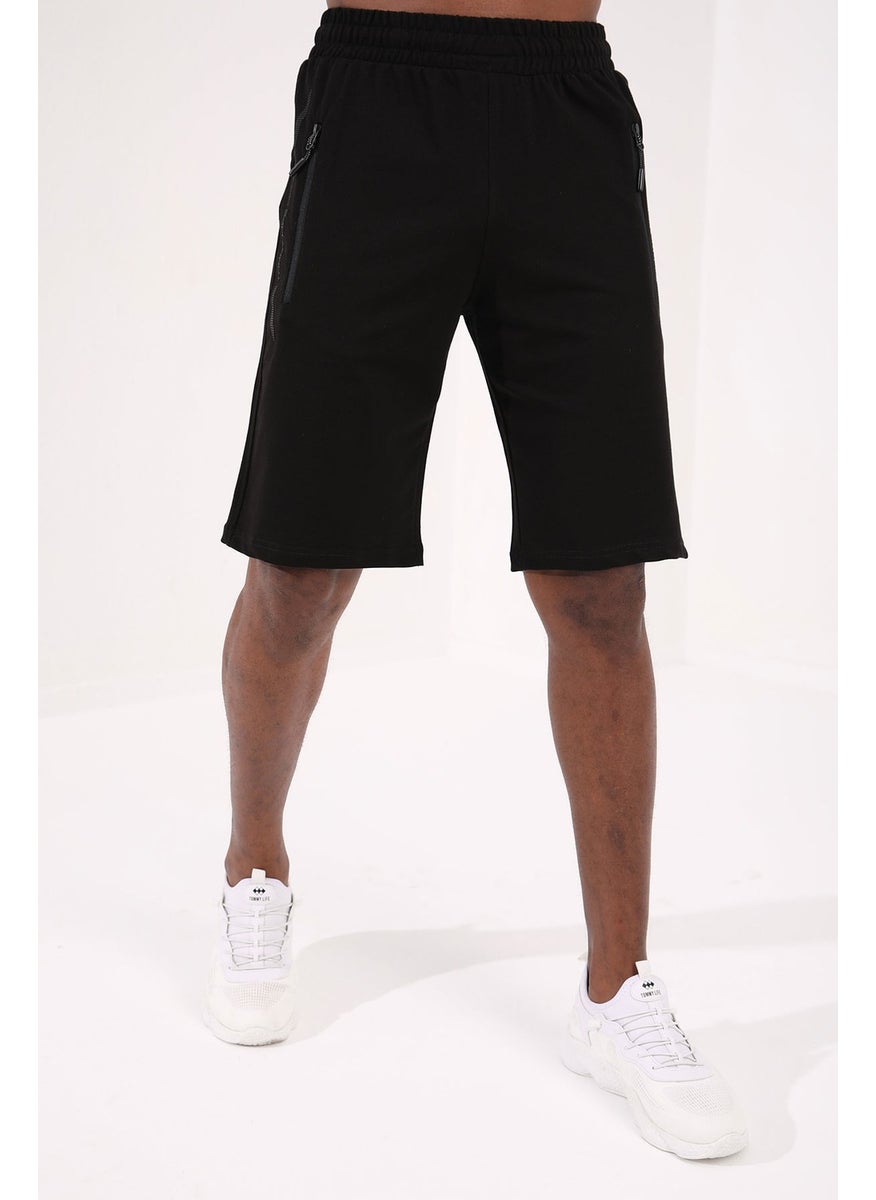 Sport Black Men's Shorts with Text