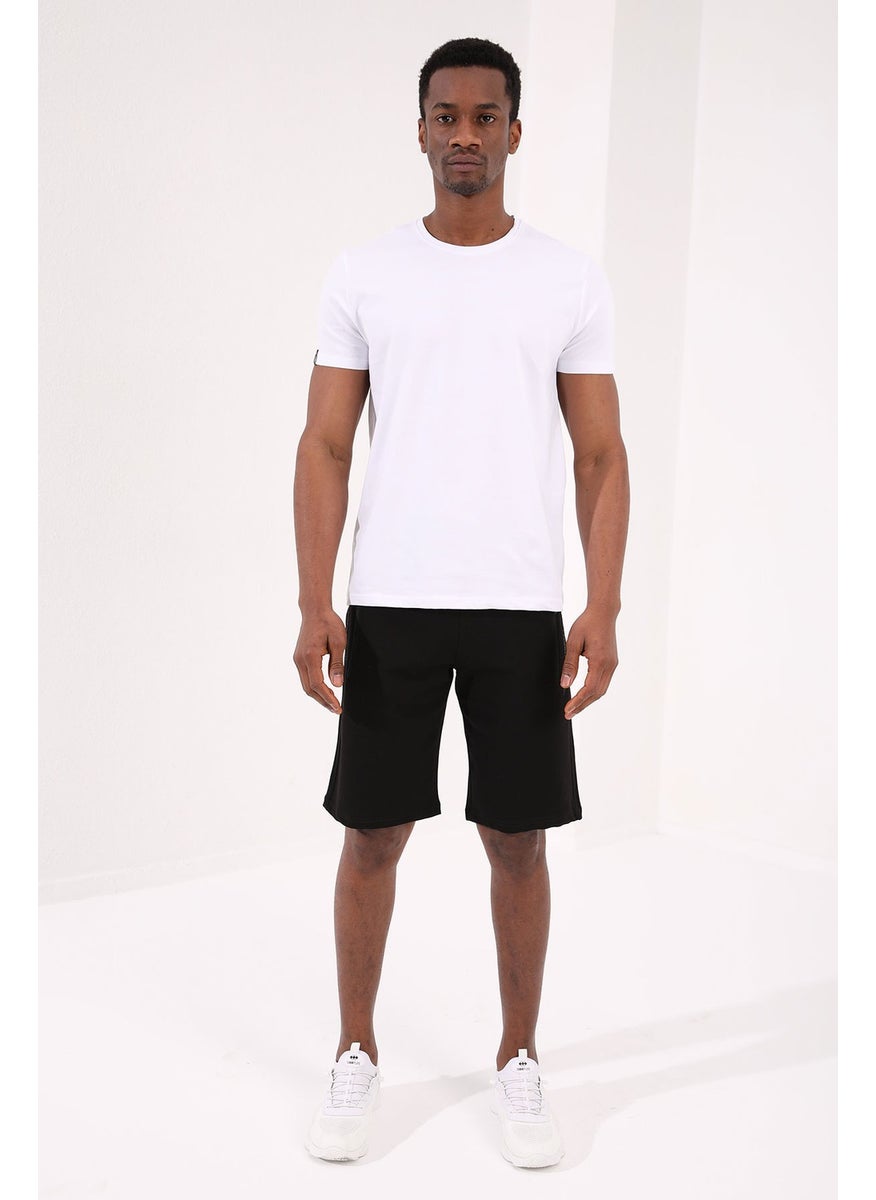 Sport Black Men's Shorts with Text