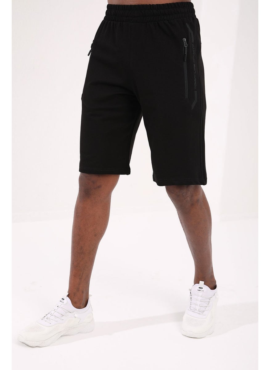 Sport Black Men's Shorts with Text