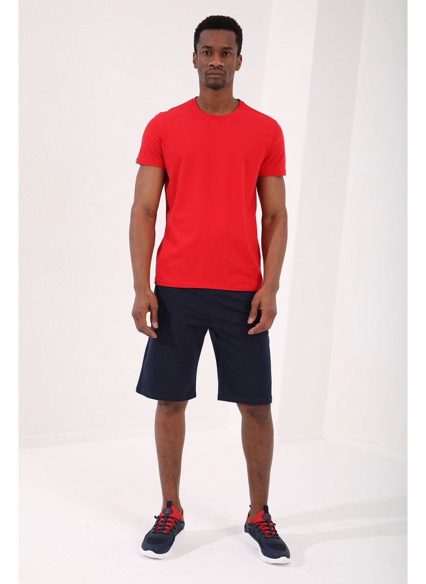 Indigo Men's Hidden Zipper Back Pocket Lace-Up Standard Fit Shorts-81136