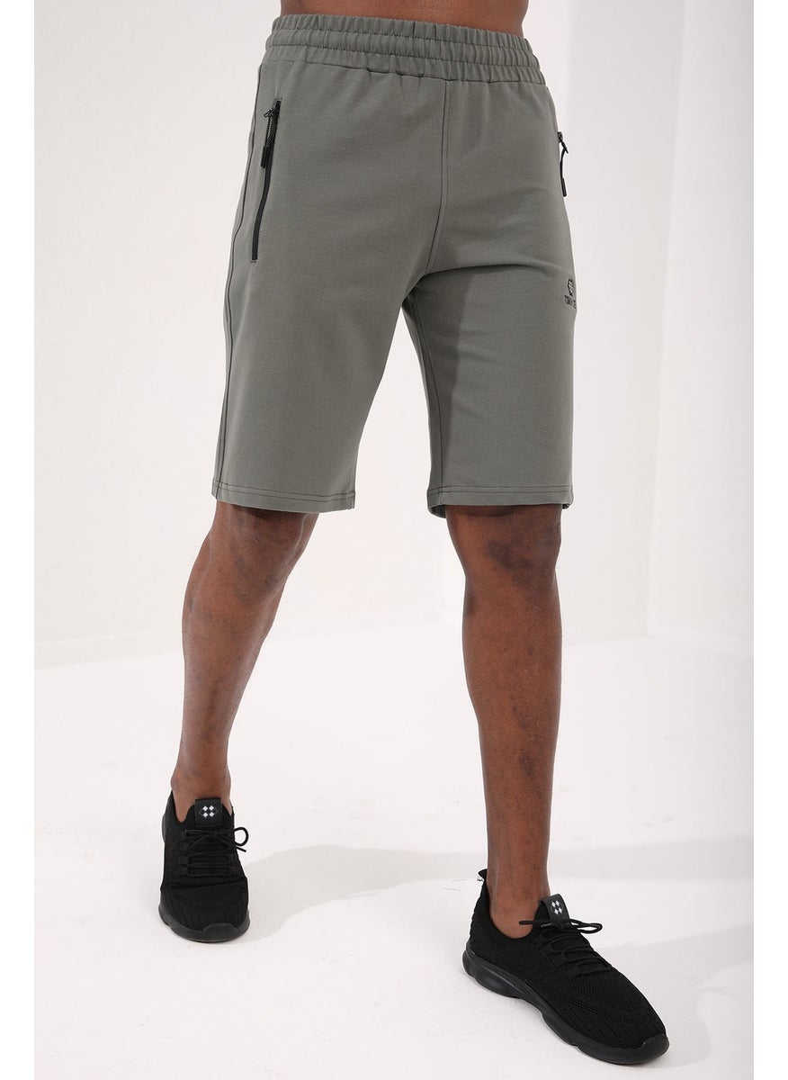 Çağla Hidden Zipper Back Pocket Lace-Up Standard Pattern Men's Shorts - 81136