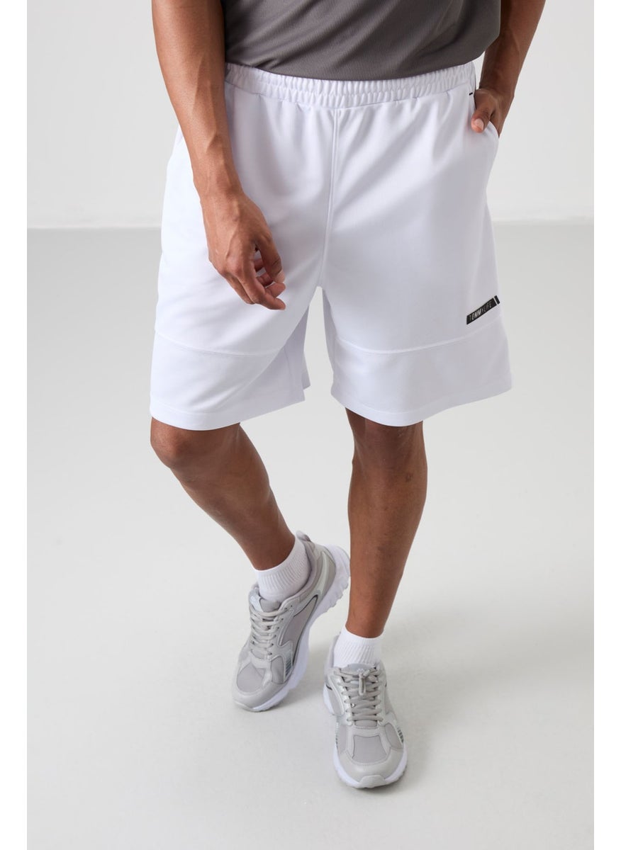 White Polyester Thick Soft Comfort Fit Men's Shorts - 81272