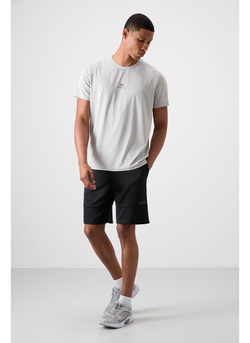Black Polyester Thick Soft Comfort Fit Men's Shorts - 81272