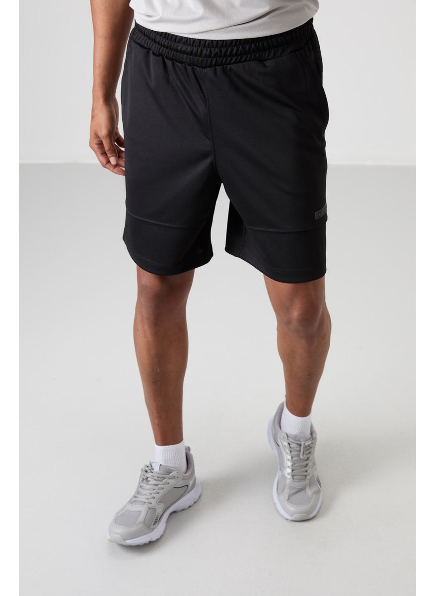 Black Polyester Thick Soft Comfort Fit Men's Shorts - 81272