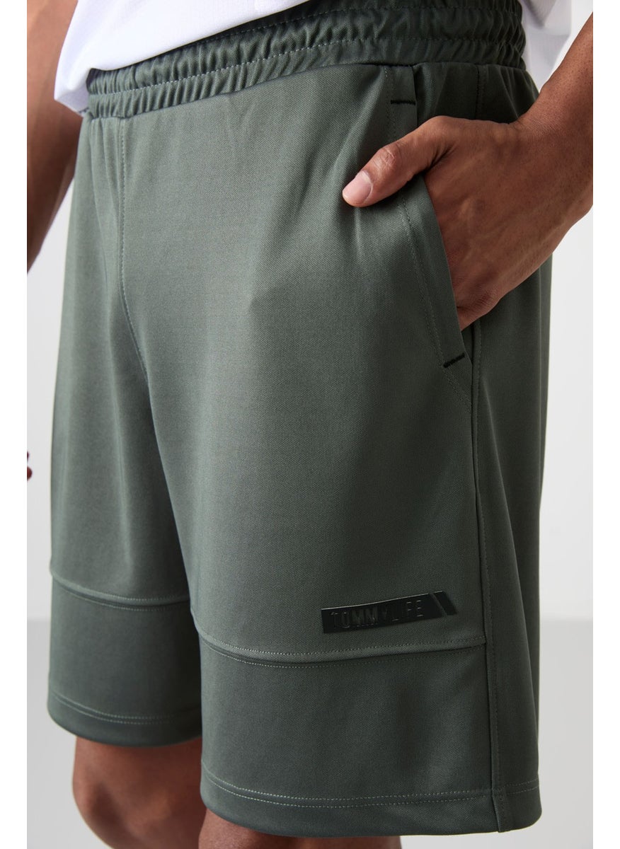 Khaki Polyester Thick Soft Comfort Fit Men's Shorts - 81272
