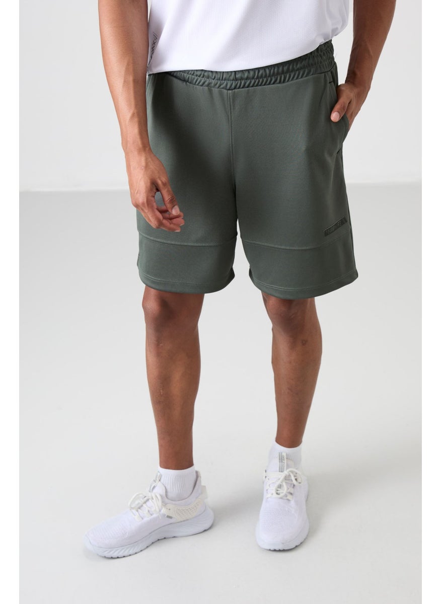 Khaki Polyester Thick Soft Comfort Fit Men's Shorts - 81272