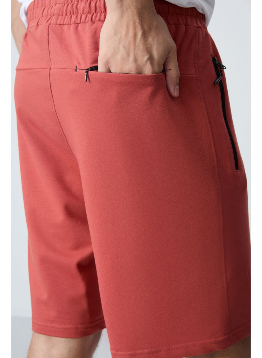 Tile Hidden Zipper Back Pocket Lace-Up Standard Pattern Men's Shorts - 81136