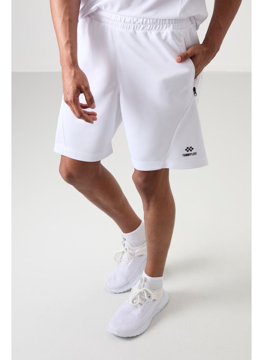 White Polyester Thick Soft Comfort Fit Men's Shorts - 81273
