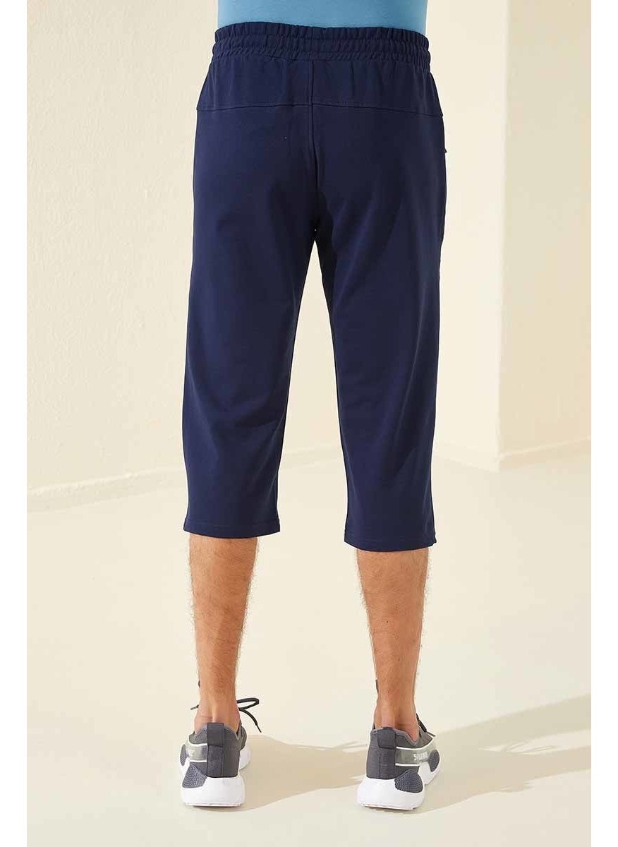 Indigo Men's Front Pocket Detailed Standard Pattern Classic Leg Capri-83092_1