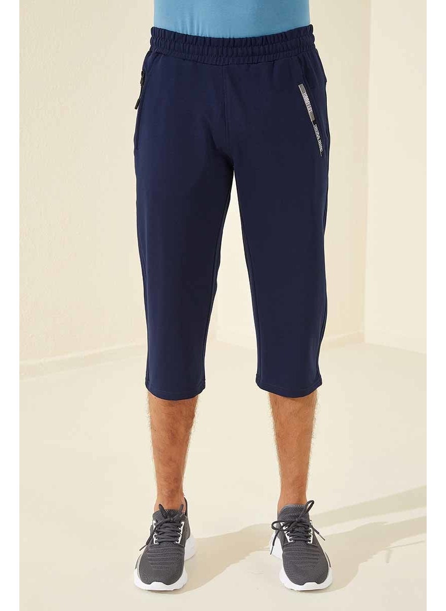 Indigo Men's Front Pocket Detailed Standard Pattern Classic Leg Capri-83092_1