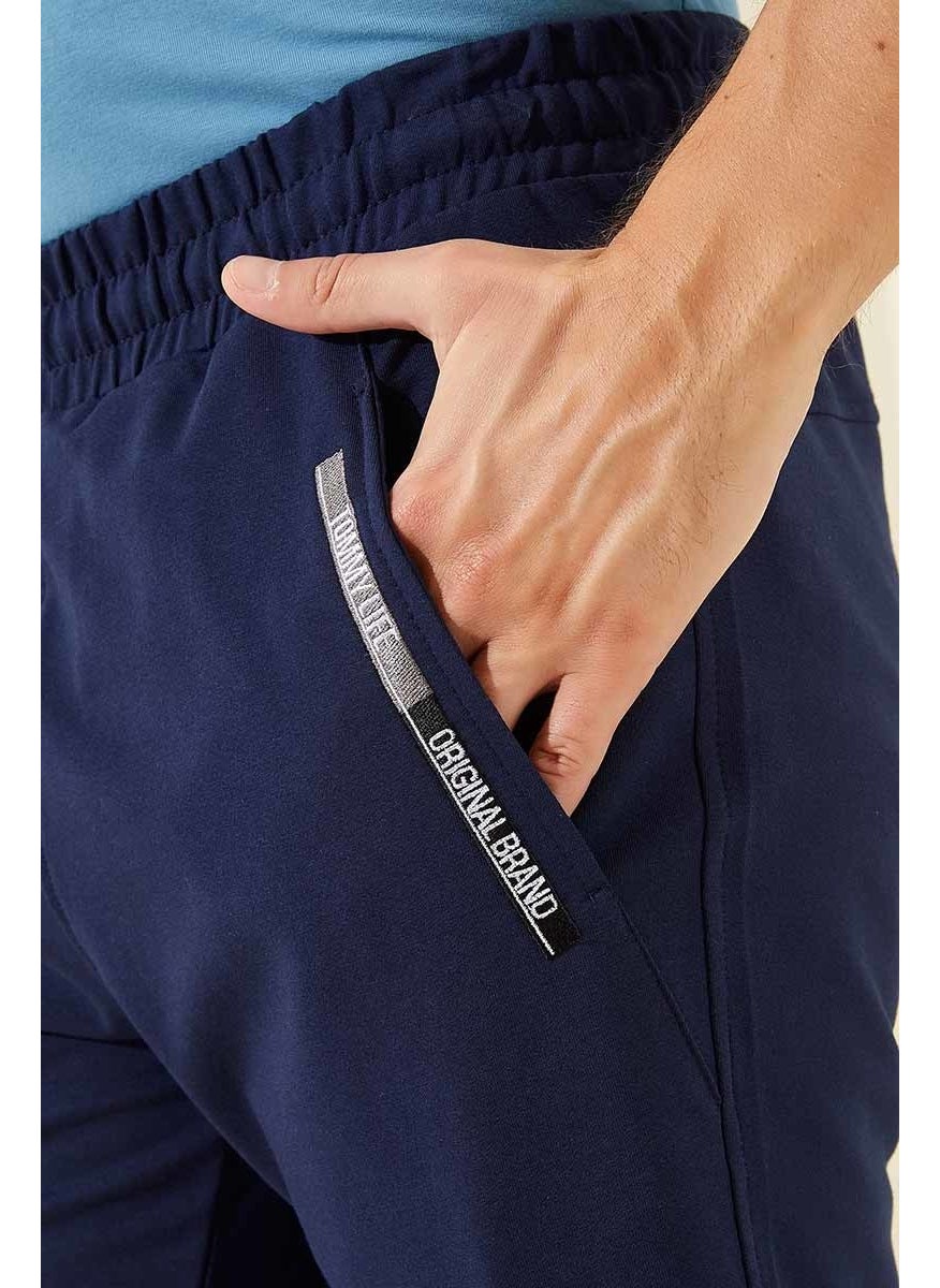 Indigo Men's Front Pocket Detailed Standard Pattern Classic Leg Capri-83092_1