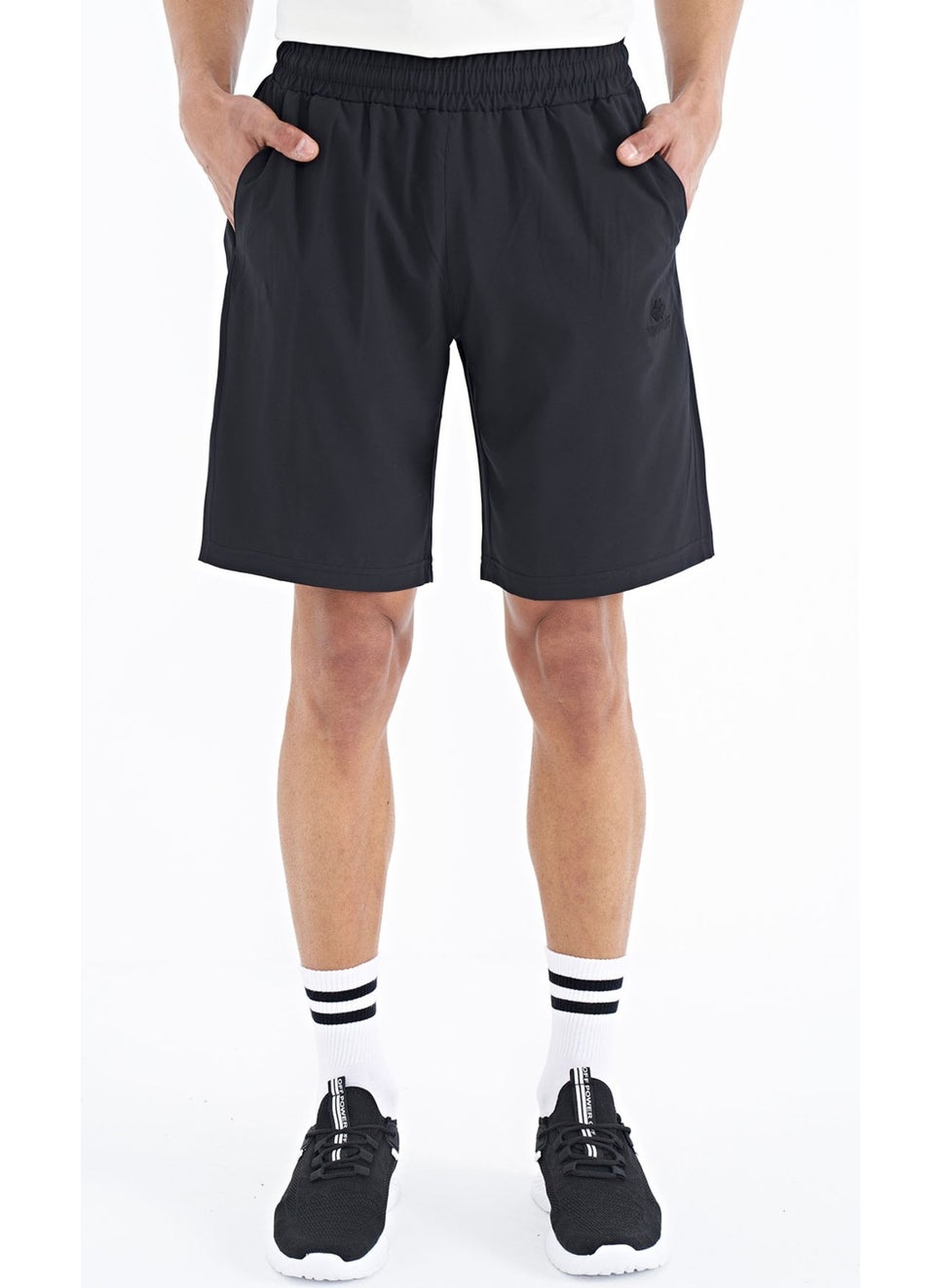Black Side Pocket Detailed Elastic Men's Shorts - 81238