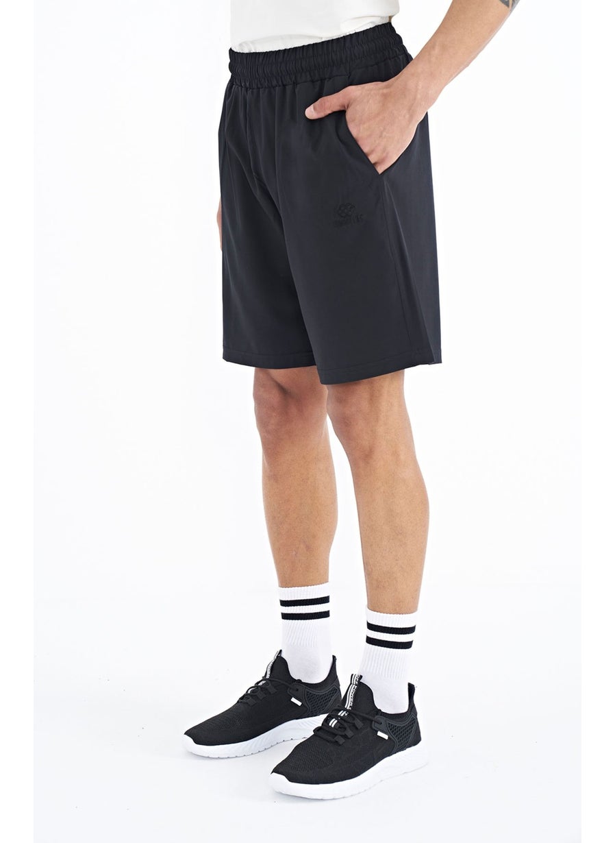 Black Side Pocket Detailed Elastic Men's Shorts - 81238