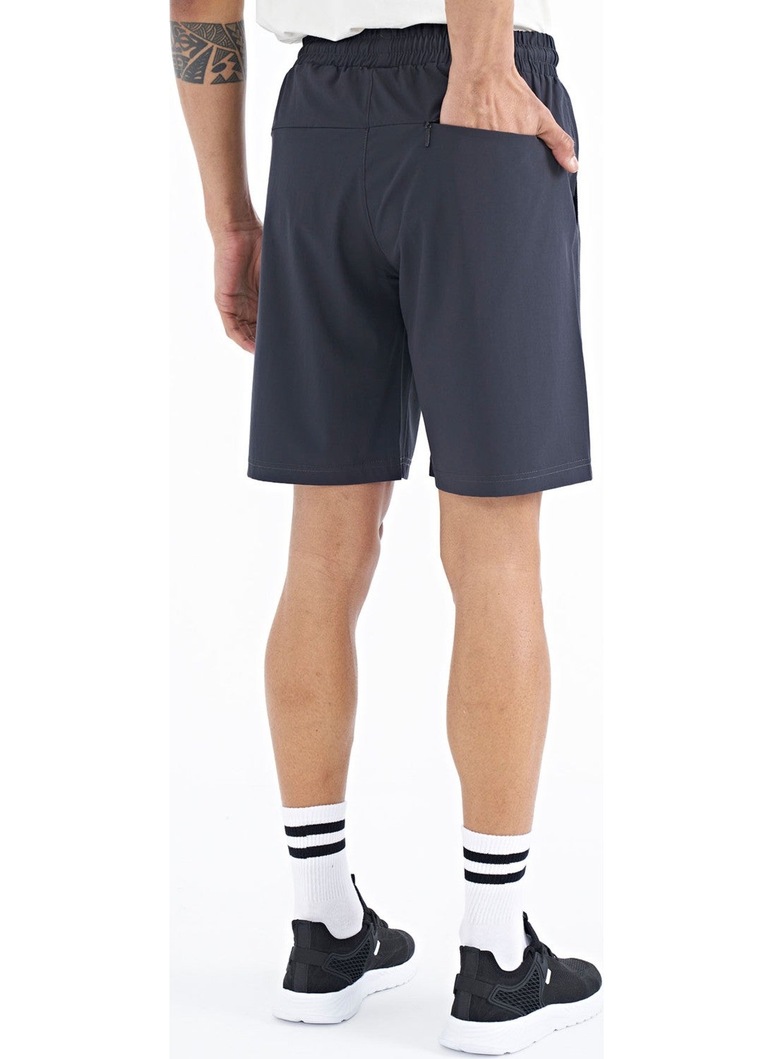 Anthracite Side Pocket Detailed Elastic Men's Shorts - 81238