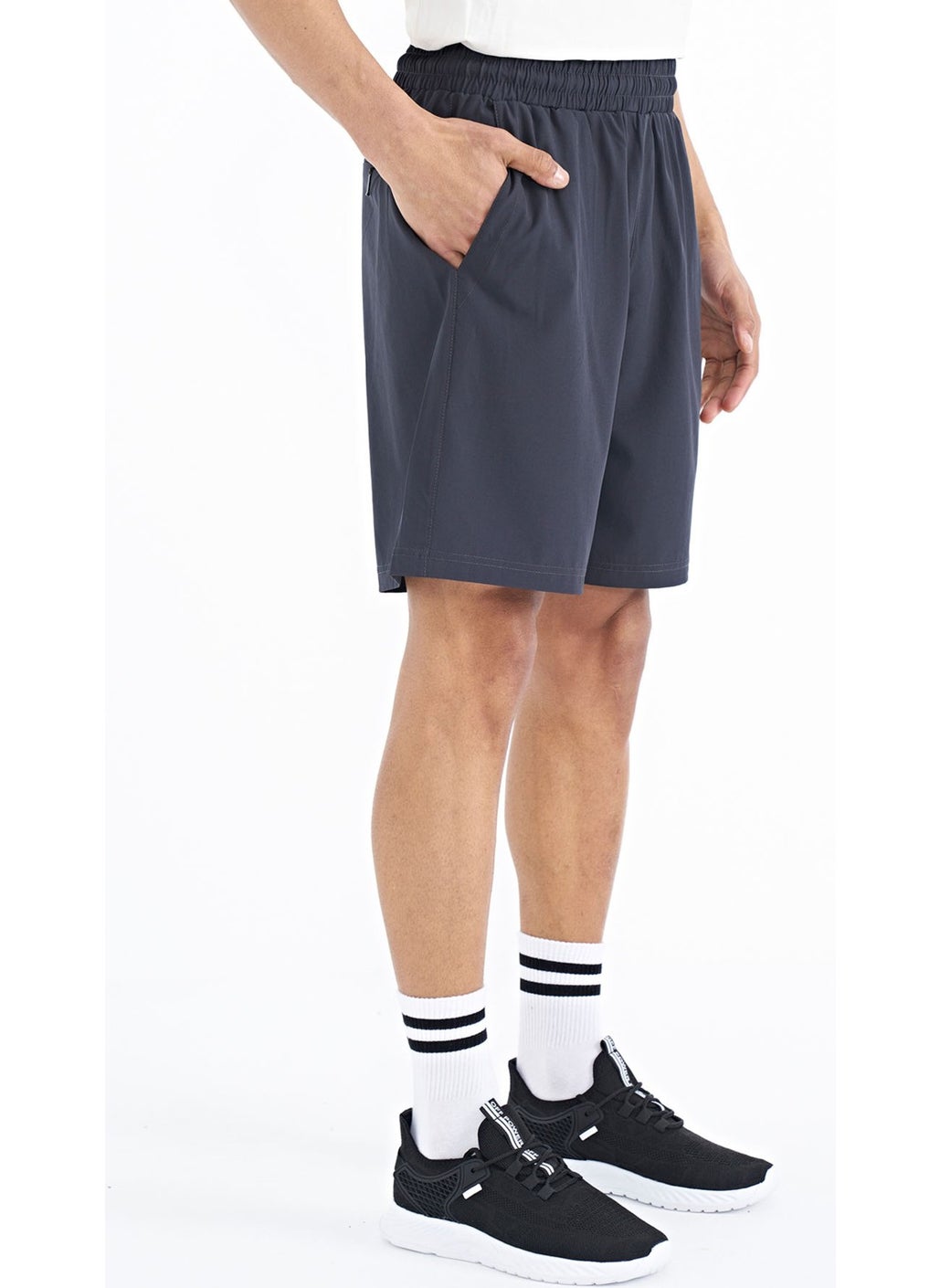 Anthracite Side Pocket Detailed Elastic Men's Shorts - 81238