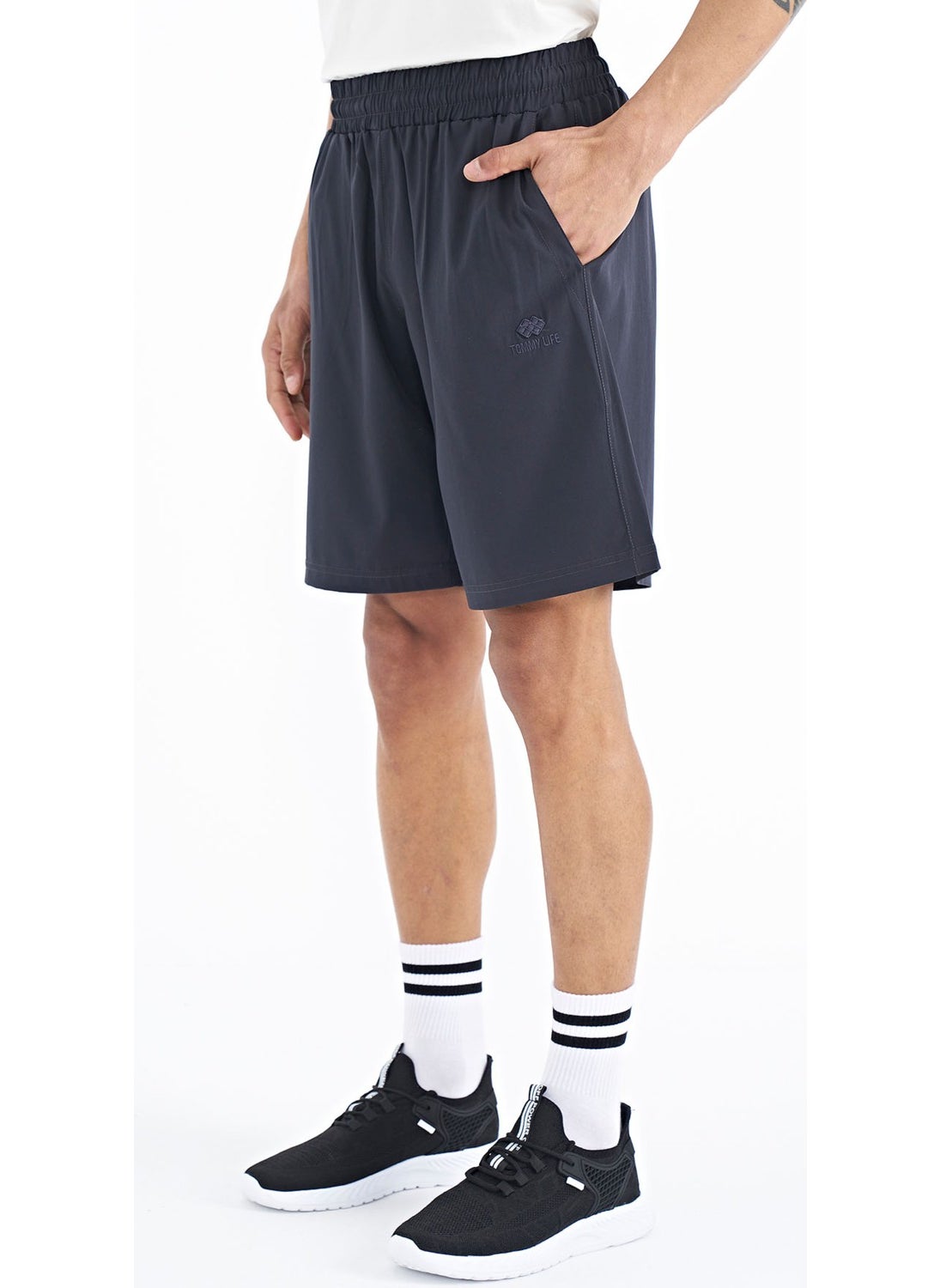 Anthracite Side Pocket Detailed Elastic Men's Shorts - 81238