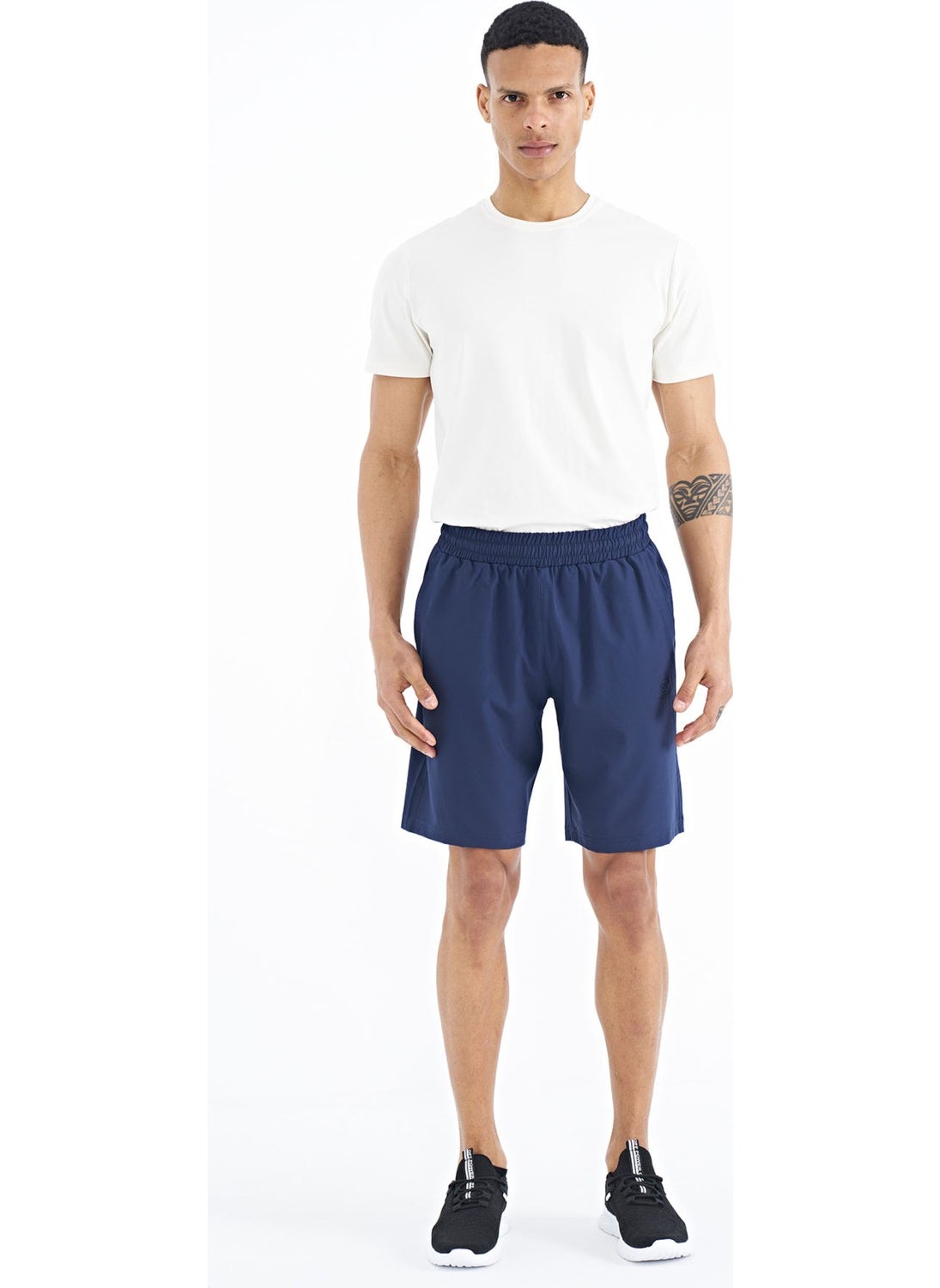 Indigo Side Pocket Detailed Elastic Men's Shorts - 81238
