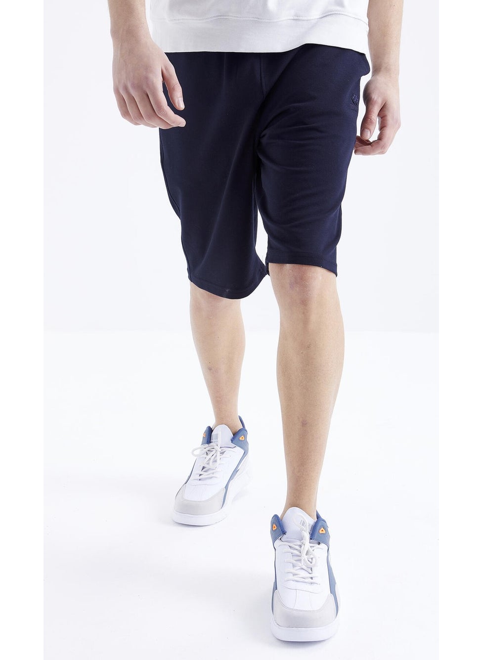 Navy Blue Laced Standard Fit Basic Men's Shorts - 81212