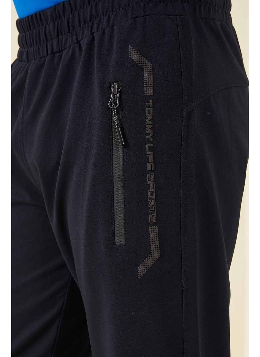 Navy Blue Men's Zipper Pocket Standard Mold Classic Leg KAPRI-83091_01