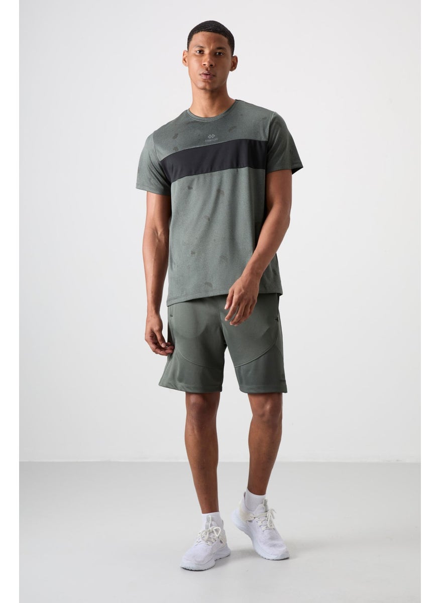 Khaki Polyester Thick Soft Comfort Fit Men's Shorts - 81271