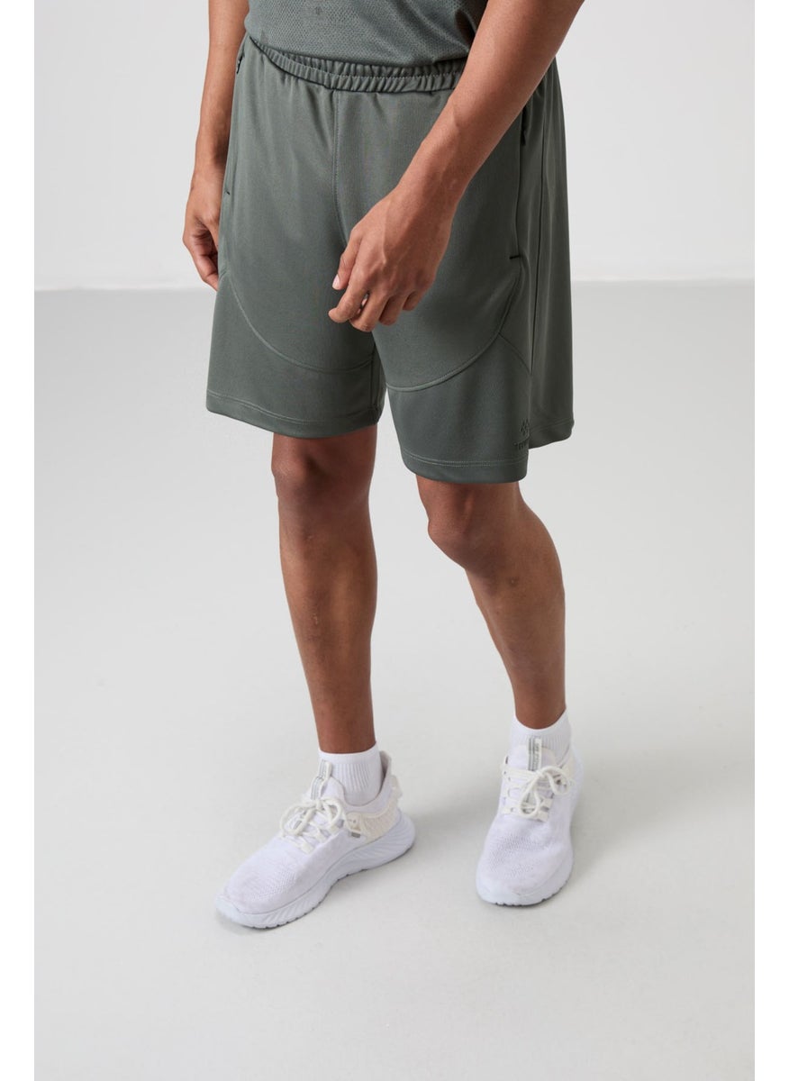 Khaki Polyester Thick Soft Comfort Fit Men's Shorts - 81271