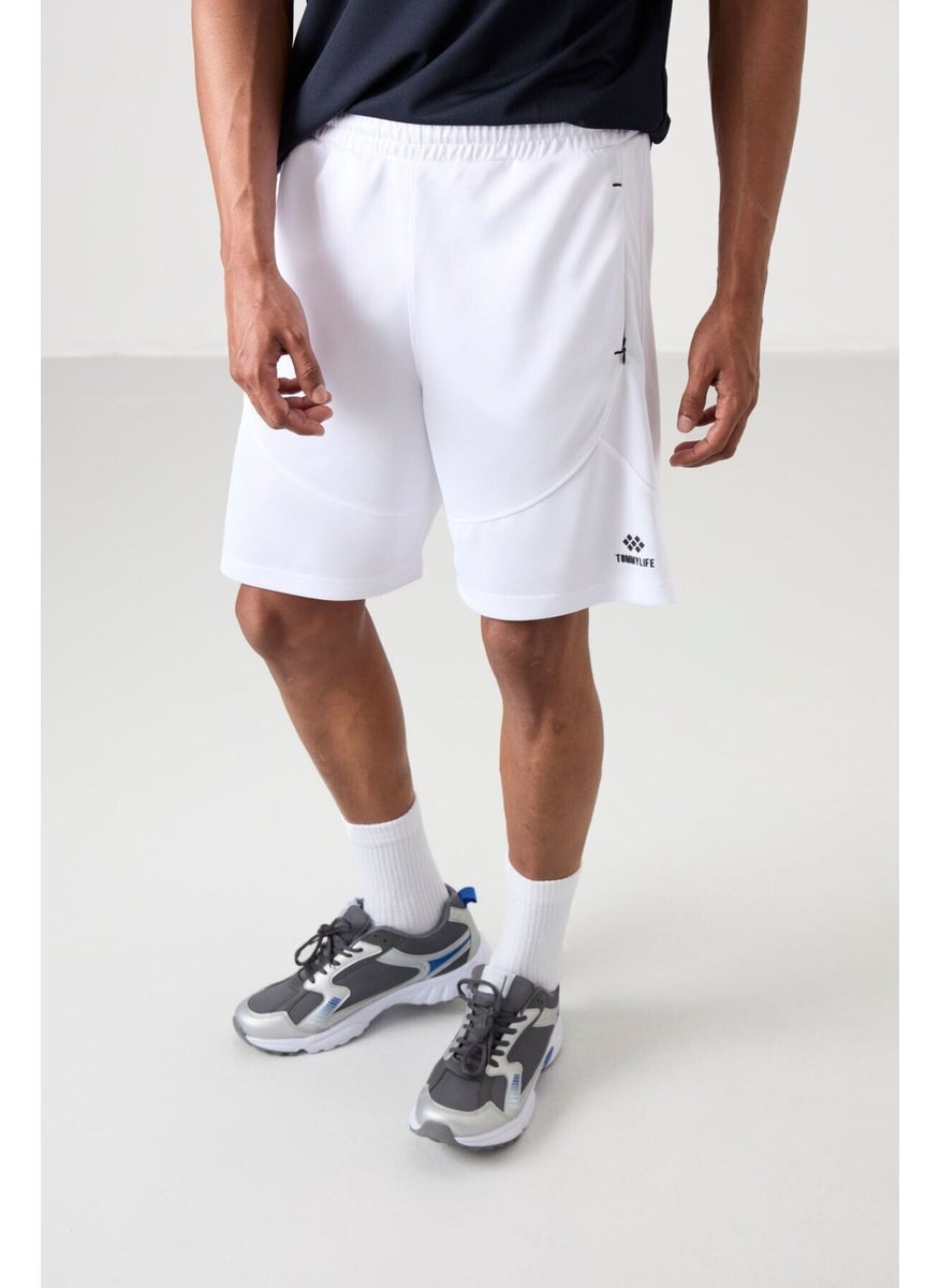 White Polyester Thick Soft Comfort Fit Men's Shorts - 81271