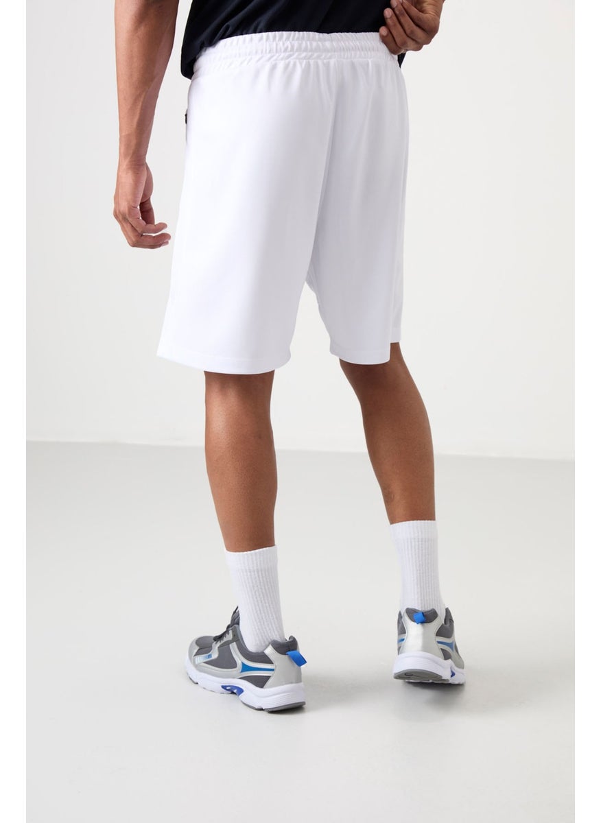 White Polyester Thick Soft Comfort Fit Men's Shorts - 81271