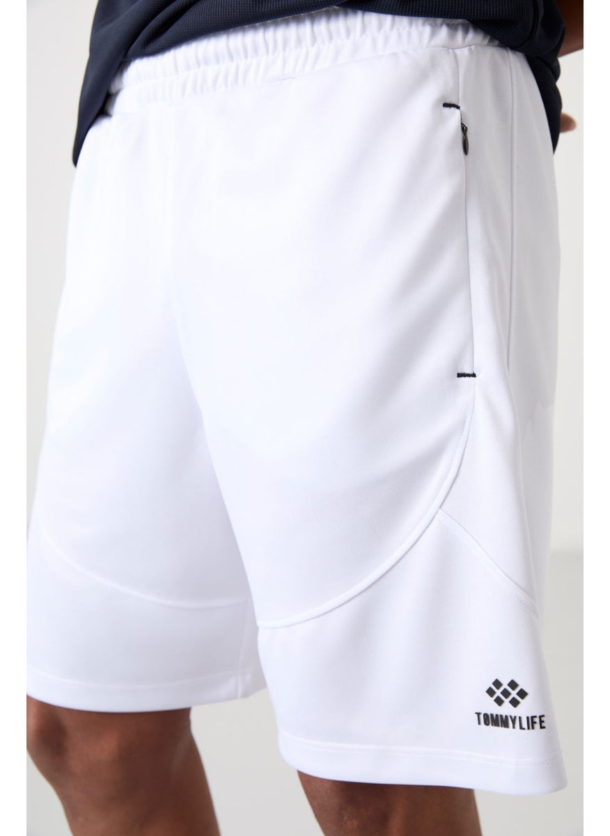 White Polyester Thick Soft Comfort Fit Men's Shorts - 81271