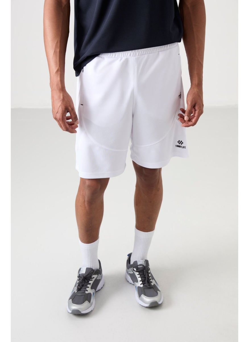 White Polyester Thick Soft Comfort Fit Men's Shorts - 81271
