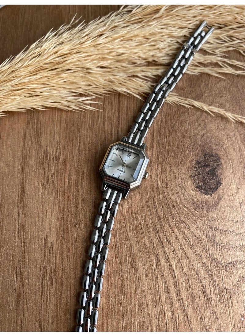 Bs Still Minimal Vintage Retro Beaded Stone Model Silver
